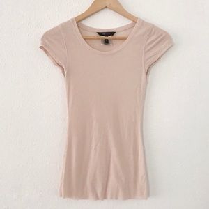 BCBGMaxazria Voty Ribbed Tshirt Pink XS